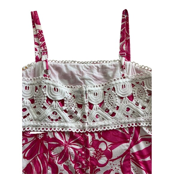 Lilly Pulitzer Dress Jubilee Coronado Pink Lobster Crochet Size 8 - Picture 8 of 12